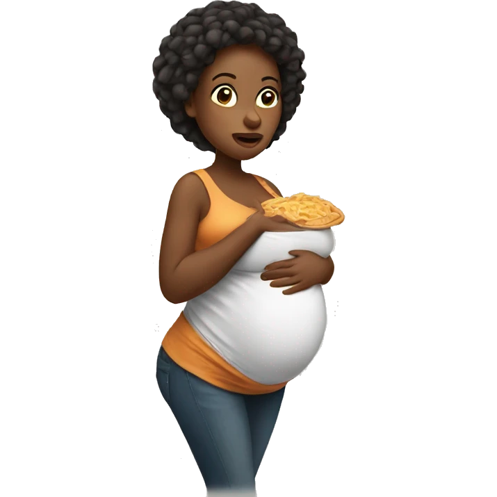 Pregnant women hungry  emoji