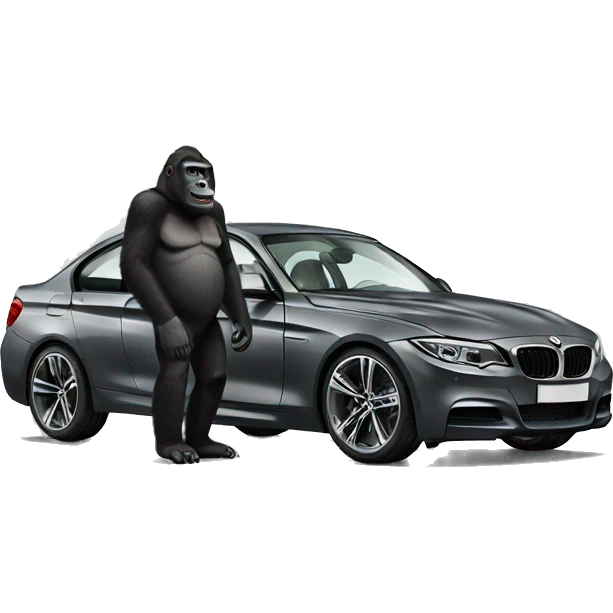 BMW with a gorilla emoji