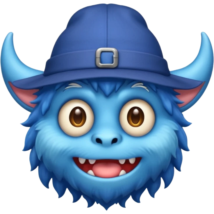 blue monster with hat emoji