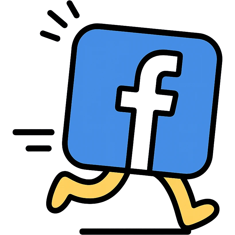 funny Facebook icon with motion emoji
