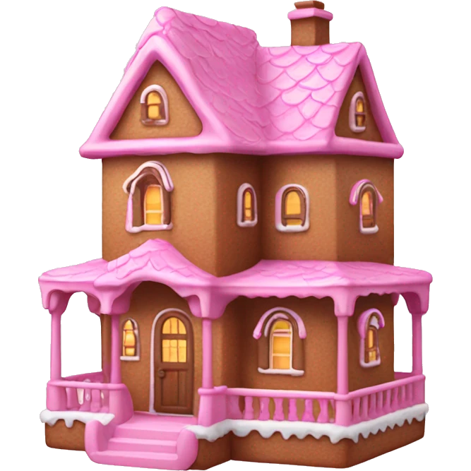 Cute pink gingerbread mansion emoji