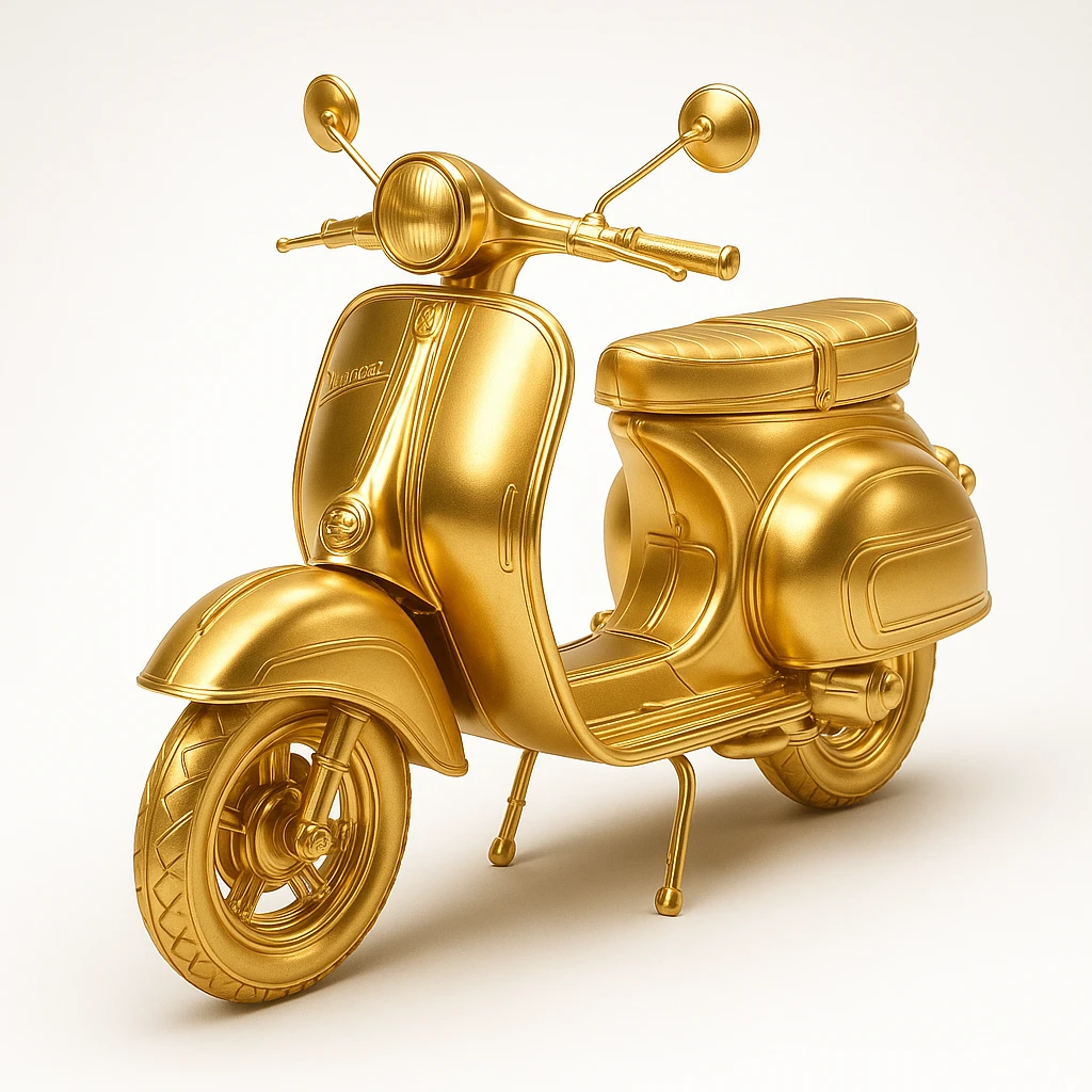 man and his pet dog riding a vespa emoji