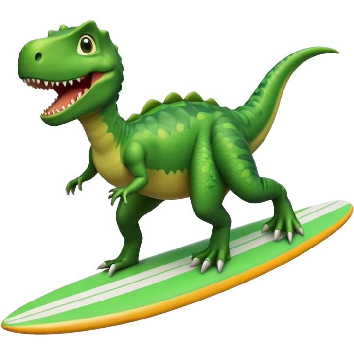 Dinosaur on surf board emoji