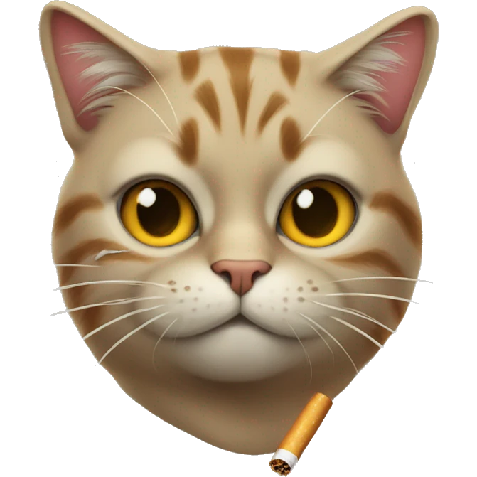 Cat smoking a cigarette emoji