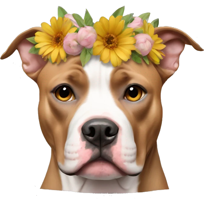 Pitbull floral crown emoji