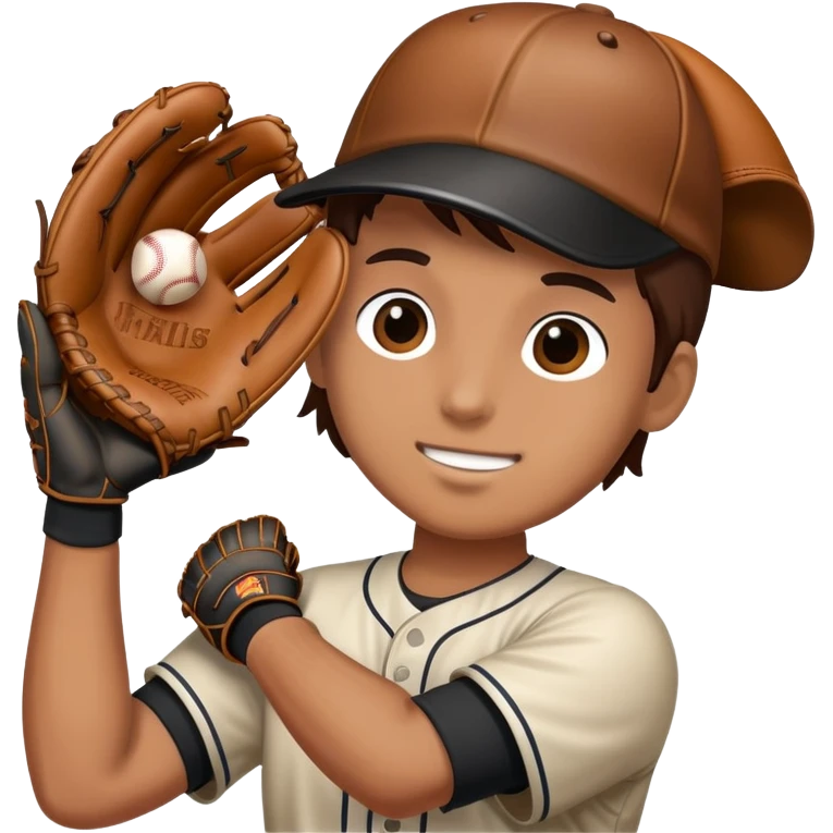 person catching baseball with glove emoji