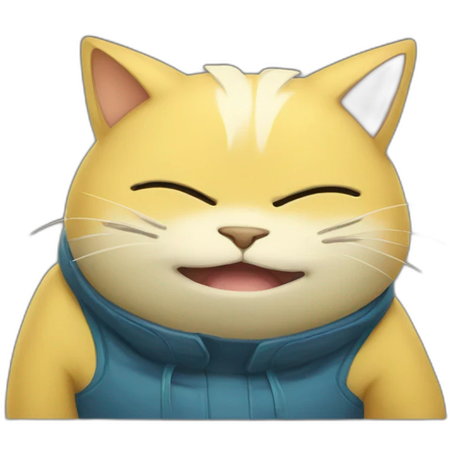 Yellow cat disguised of snorlax emoji