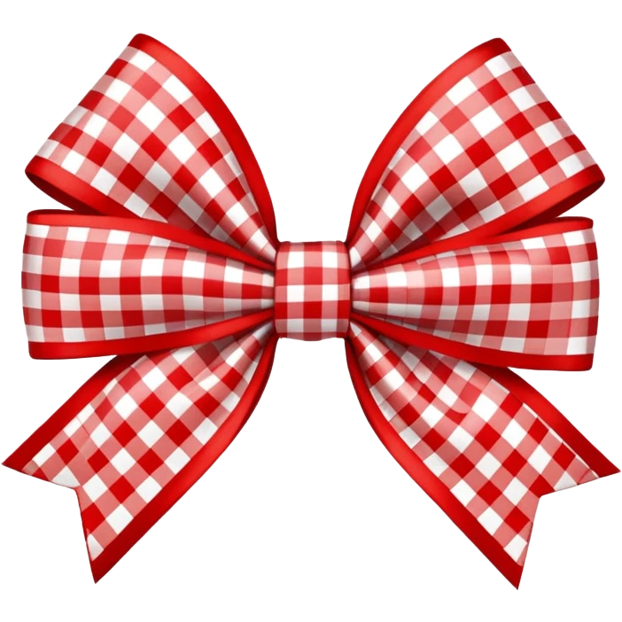 red gingham plaid bow emoji
