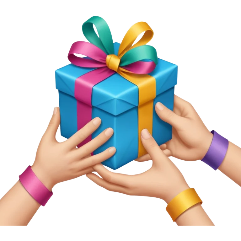 two hands swapping a gift, no text emoji