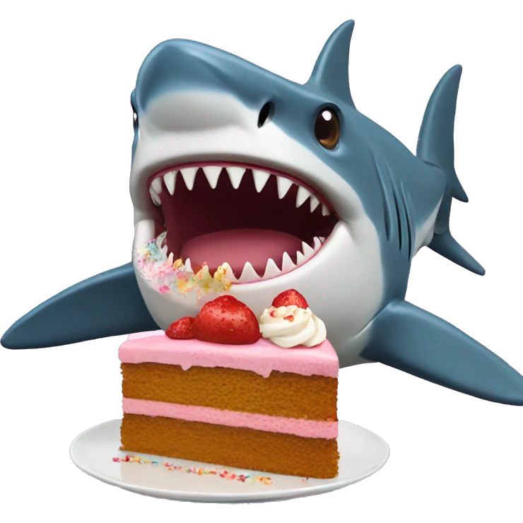 shark eating cake emoji