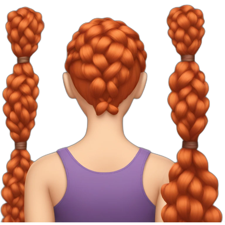 Braided red hair from behind emoji