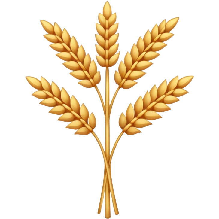Minimalist emoji-style icon representing celiac disease: a golden wheat stalk with a bold red ‘no’ cross on top, flat design, clean lines, simple shapes, high contrast, centered on a transparent or white background, friendly but clear medical symbol, vector-style, smooth edges. emoji