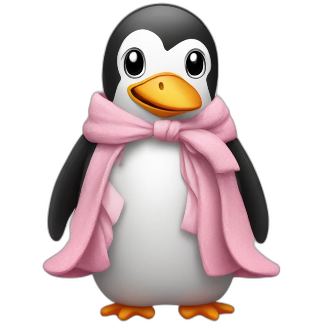 pingouin avec une robe rose emoji