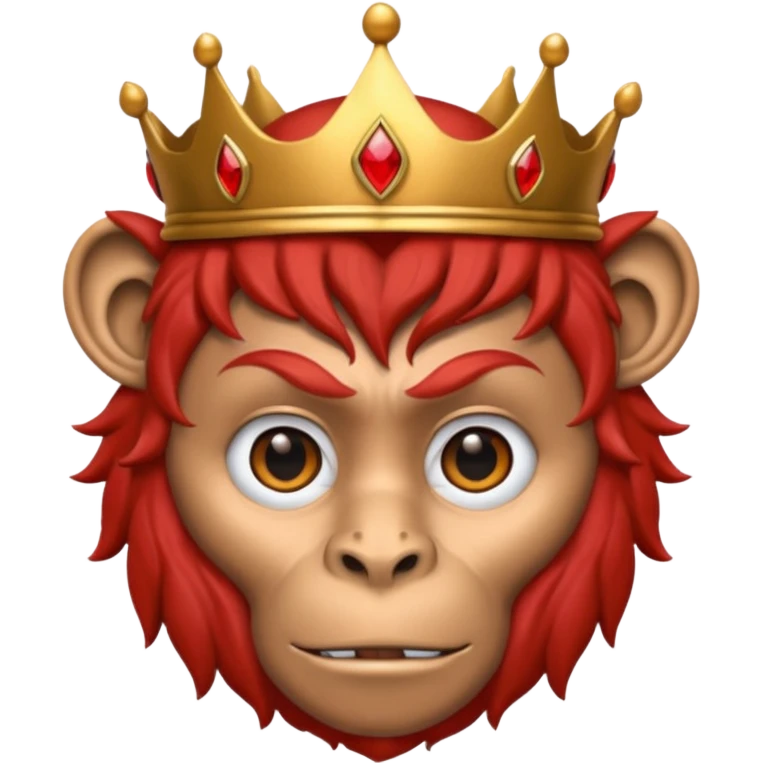 red monkey king with red crown emoji