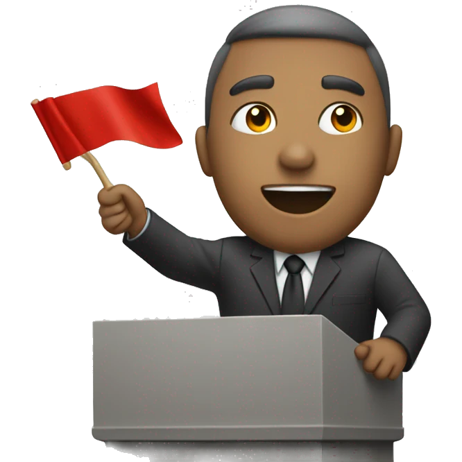 AdoIf giving an speech with an red flag  emoji