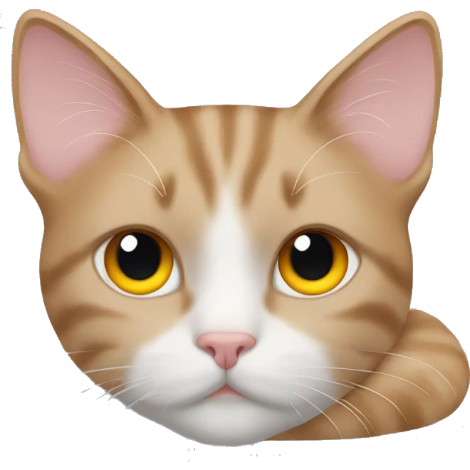 gray cat, ginger girl, sleep emoji