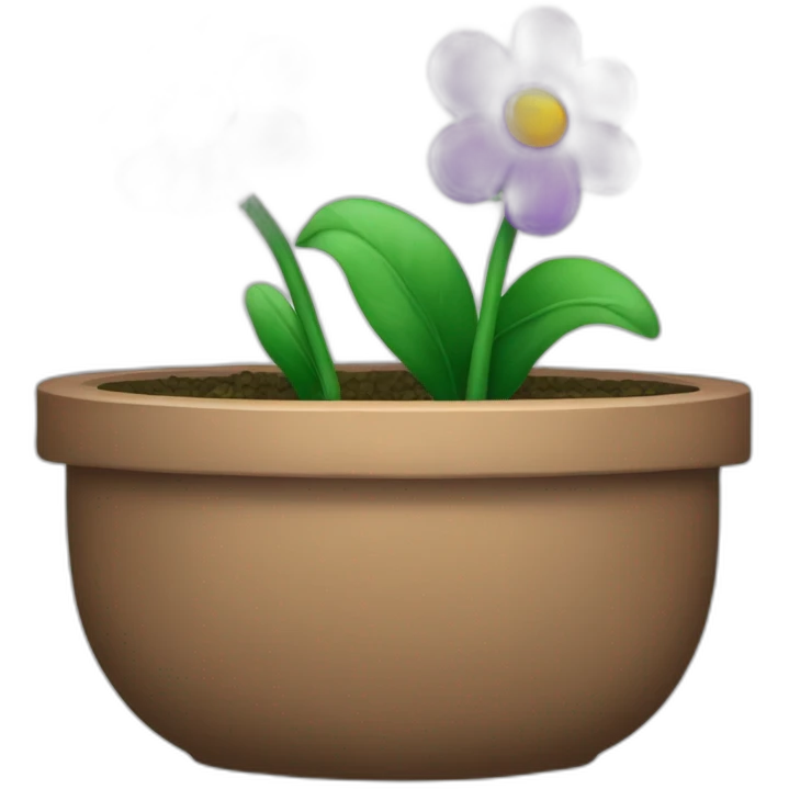 n pot de fleur sur la tête  emoji