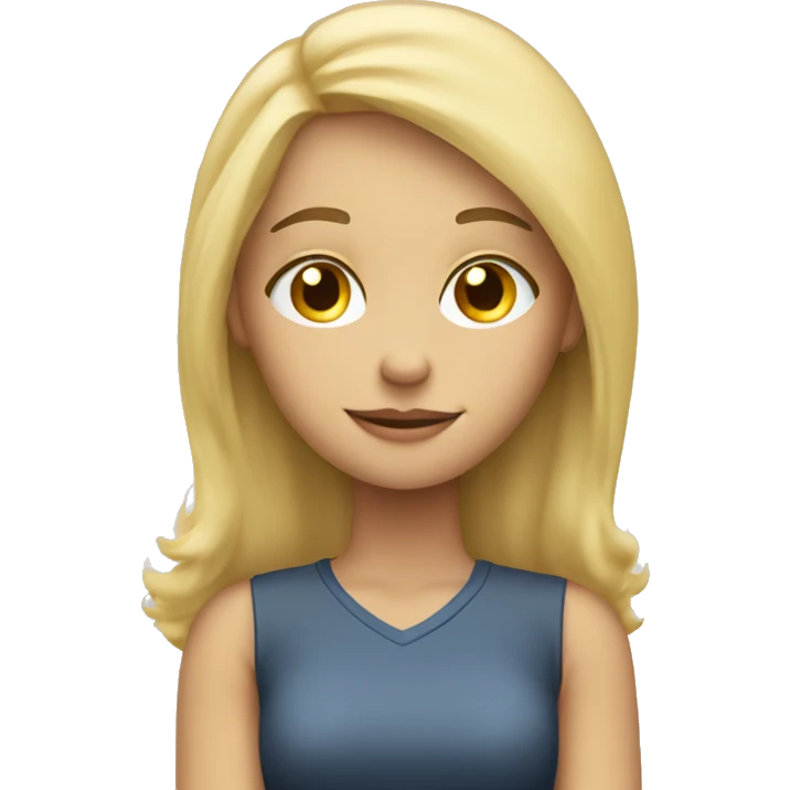 Blonde girl dreaming about giving her dad a credit card emoji