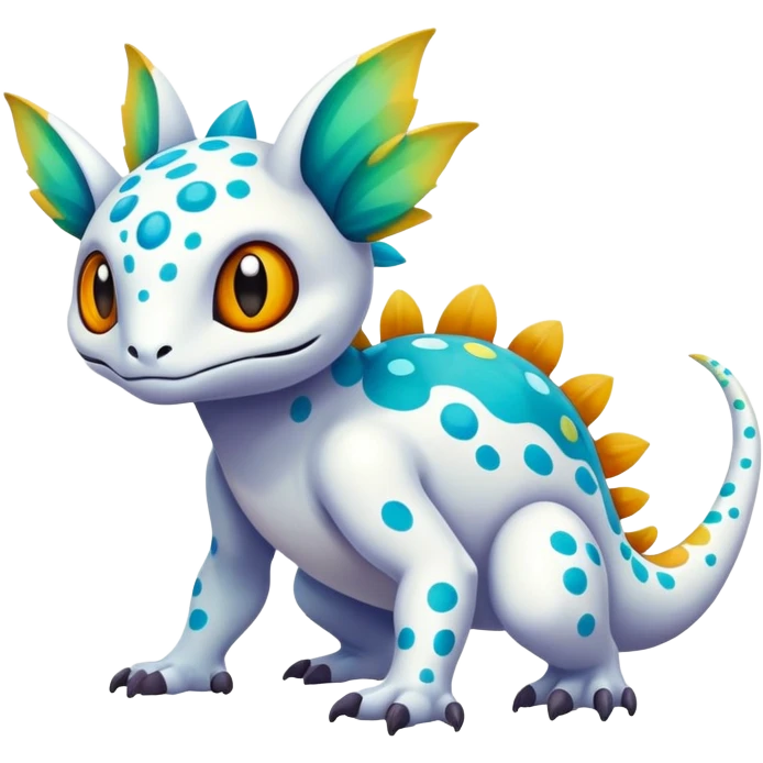 White Randomly-colored Fakémon-creature emoji