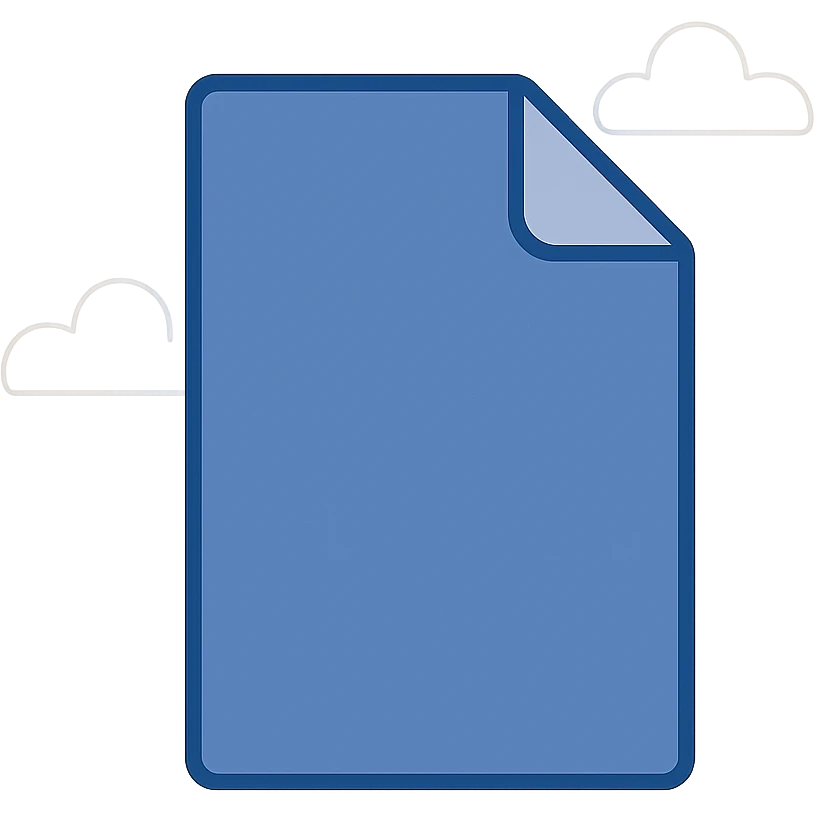 very simple flat color clip art of a single sheet of paper, minimal, no text emoji
