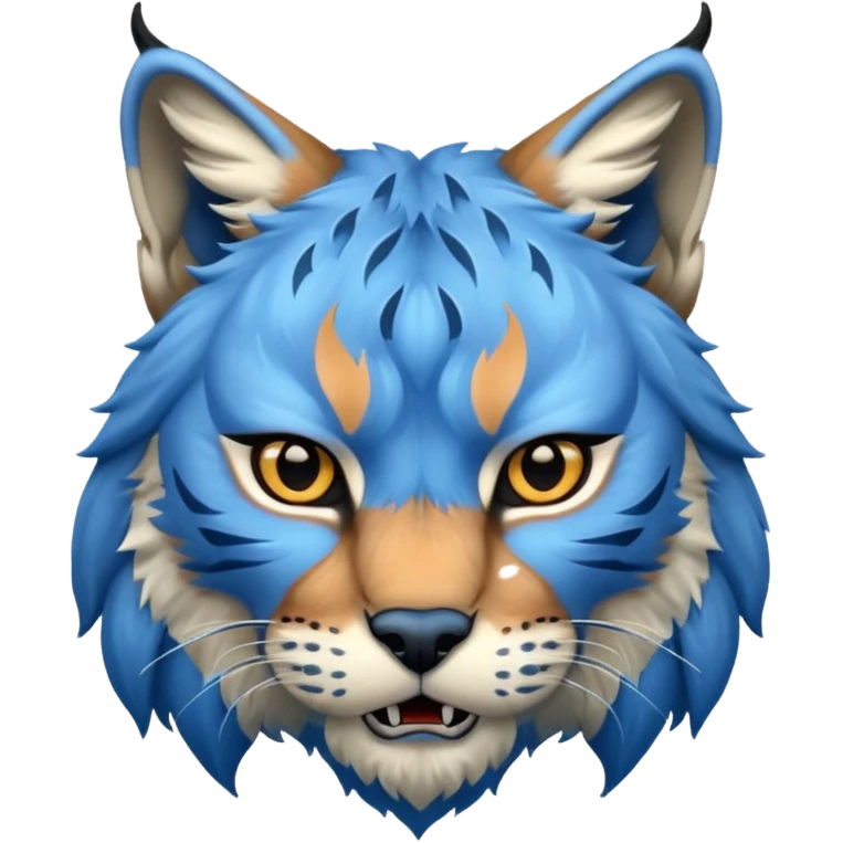 Tête de lynx : très très très féroce et très méchant et tout bleu emoji