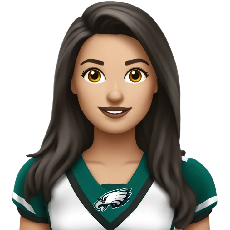 Philadelphia Eagles cheerleader brunette cheer emoji