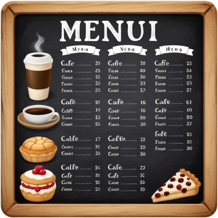 Menu board emoji