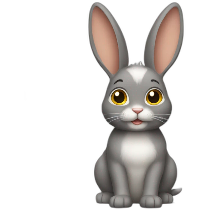 Chat sur lapin emoji