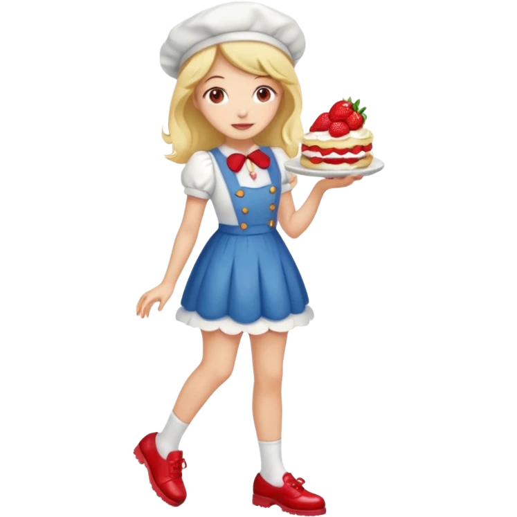 pretty and cute realistic modern day strawberry shortcake full body with red shoes emoji emoji