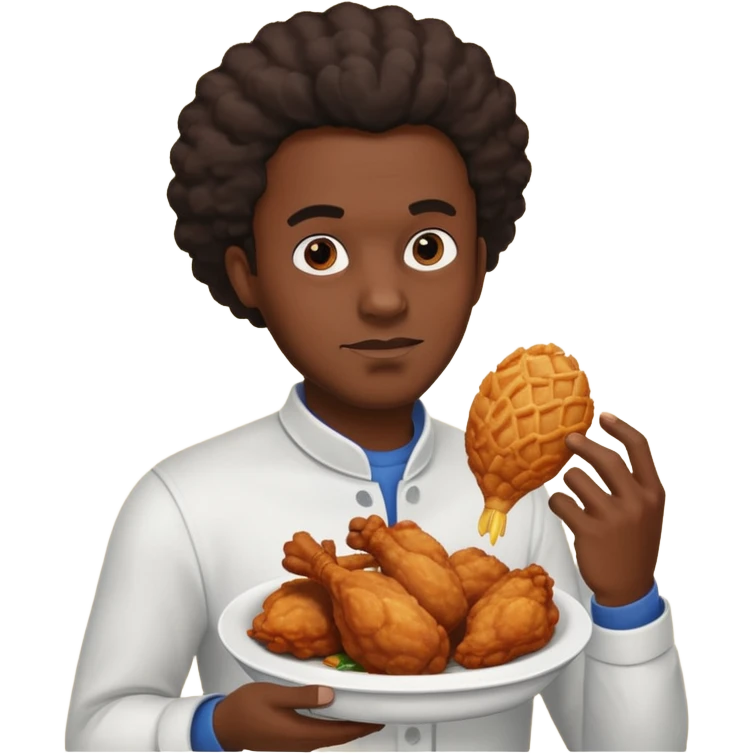 black guy, thug, shiesty, stealing, fried chicken, emoji