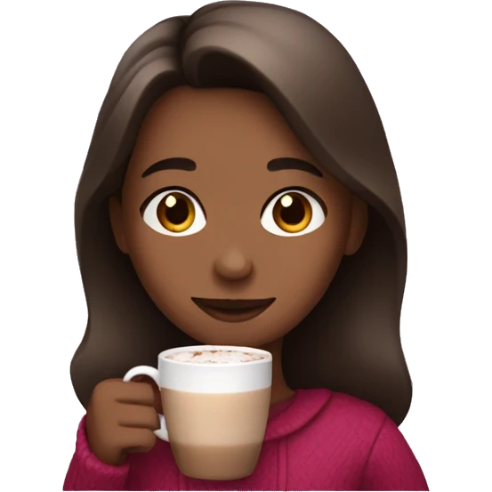 Girl relaxed and drinking hot chocolate  emoji