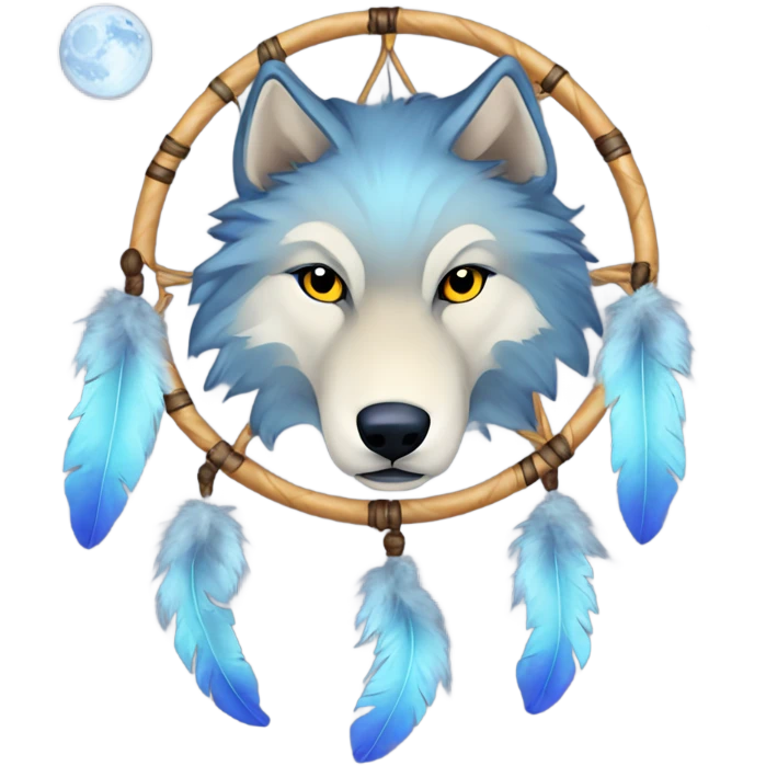 Celestial wolf dream catcher  emoji