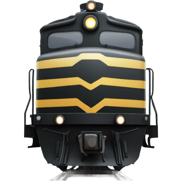 A electric locomotive was with black oval eyes  emoji