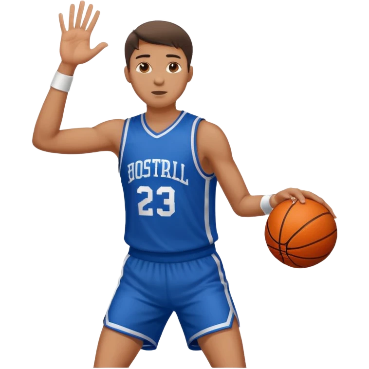 A man with a basketball, shooting it emoji