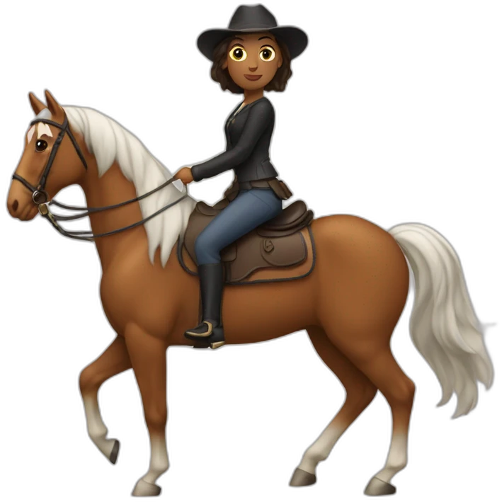 Femme sur cheval emoji