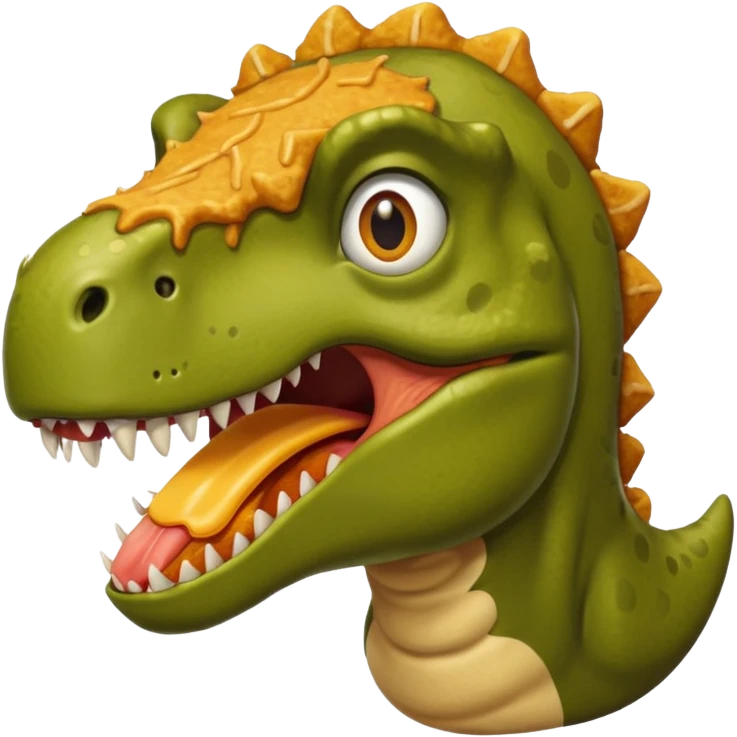 Trex scared of chicken nugget emoji