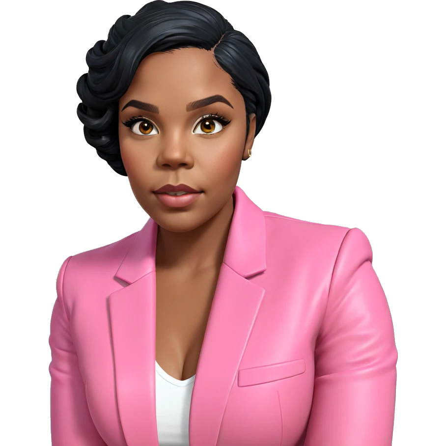 dark beauty in pink jacket emoji