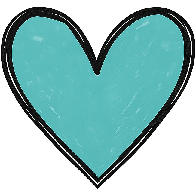 turquoise heart on a white background emoji