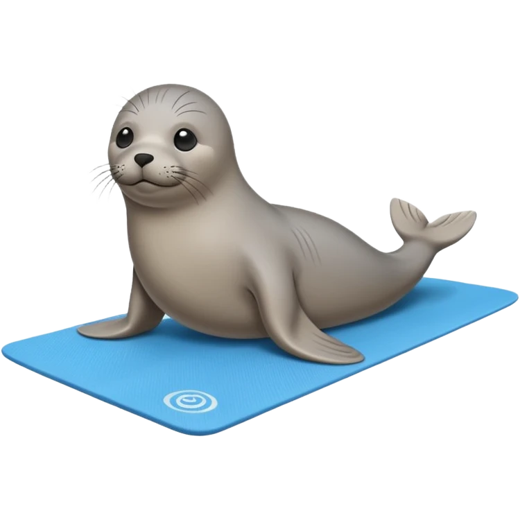 Seal on yoga mat on beach emoji