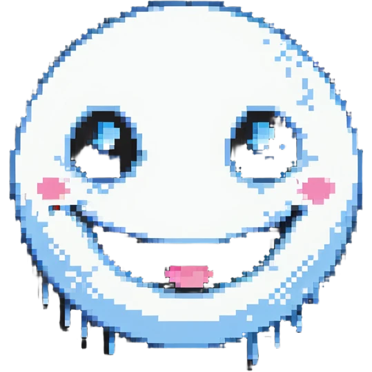 smiling face with tears of joy pixel art style emoji