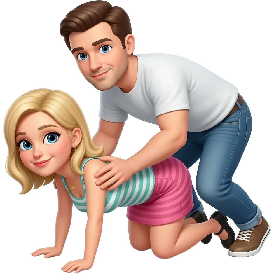 Sex with female partner using doggy style in male partner emoji