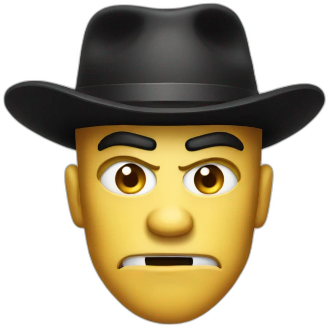 black hat angry emoji