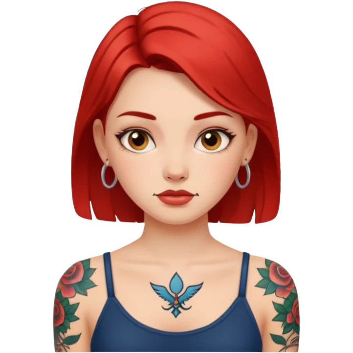 Girl with tattoo emoji