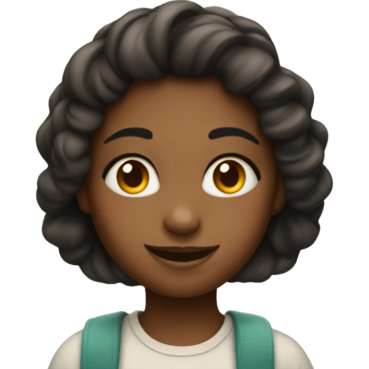 girl with smiley face emoji