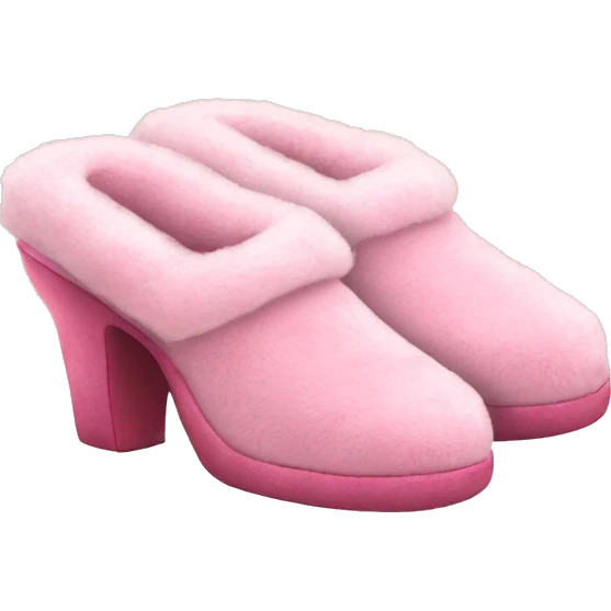 Pink heel fur slippers emoji