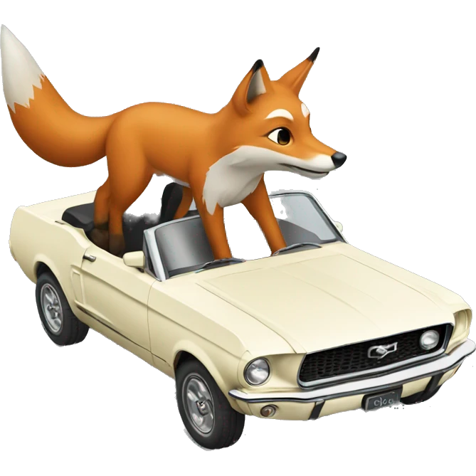 Fox driving a mustang  emoji