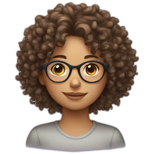 Curly haired girl with glasses emoji