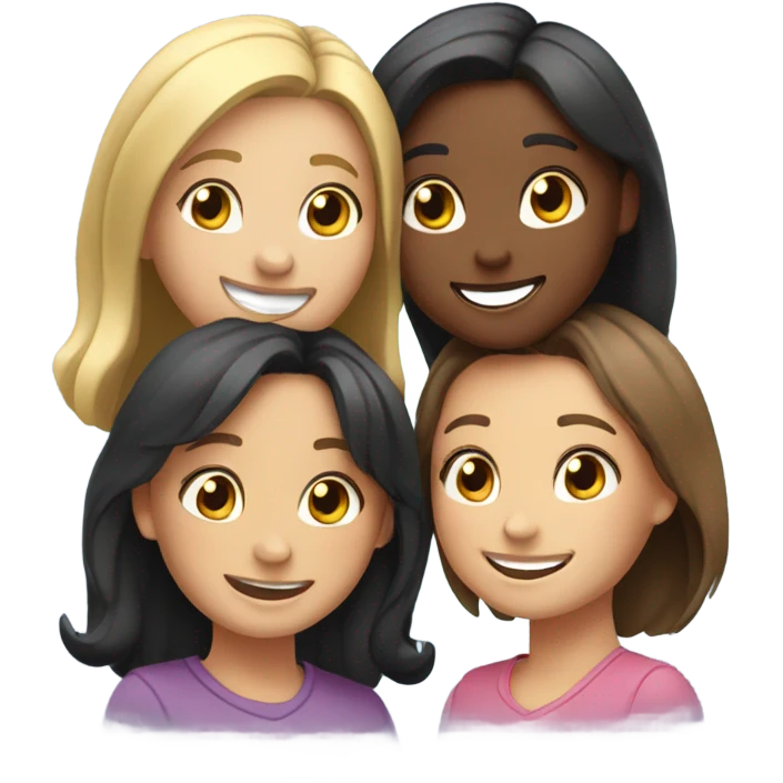 3 cute girl friends  emoji