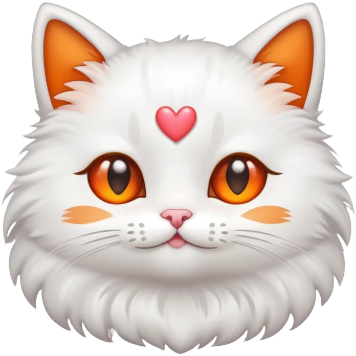 a cute kawaii cat with heart eyes emoji