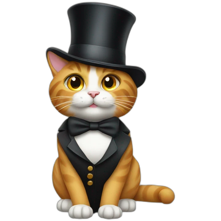 Cat with top hat emoji